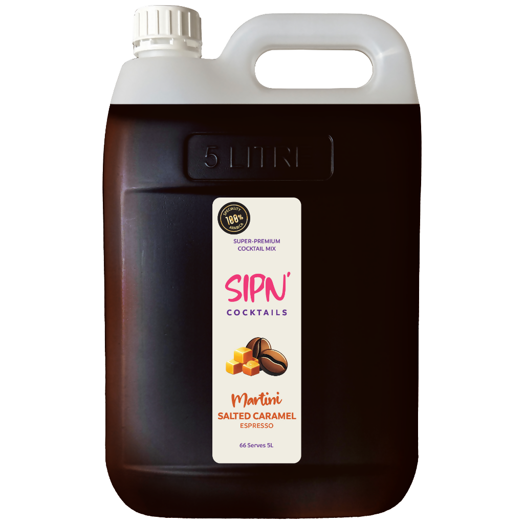 $90 - Salted Caramel Espresso Martini Cocktail Mix - 5L HDPE Jerrican