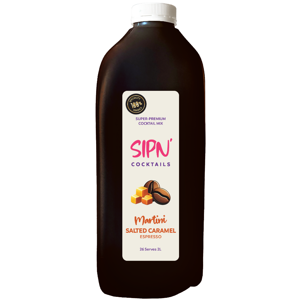 $40 - Salted Caramel Espresso Martini Cocktail Mix - 2L HDPE Bottle